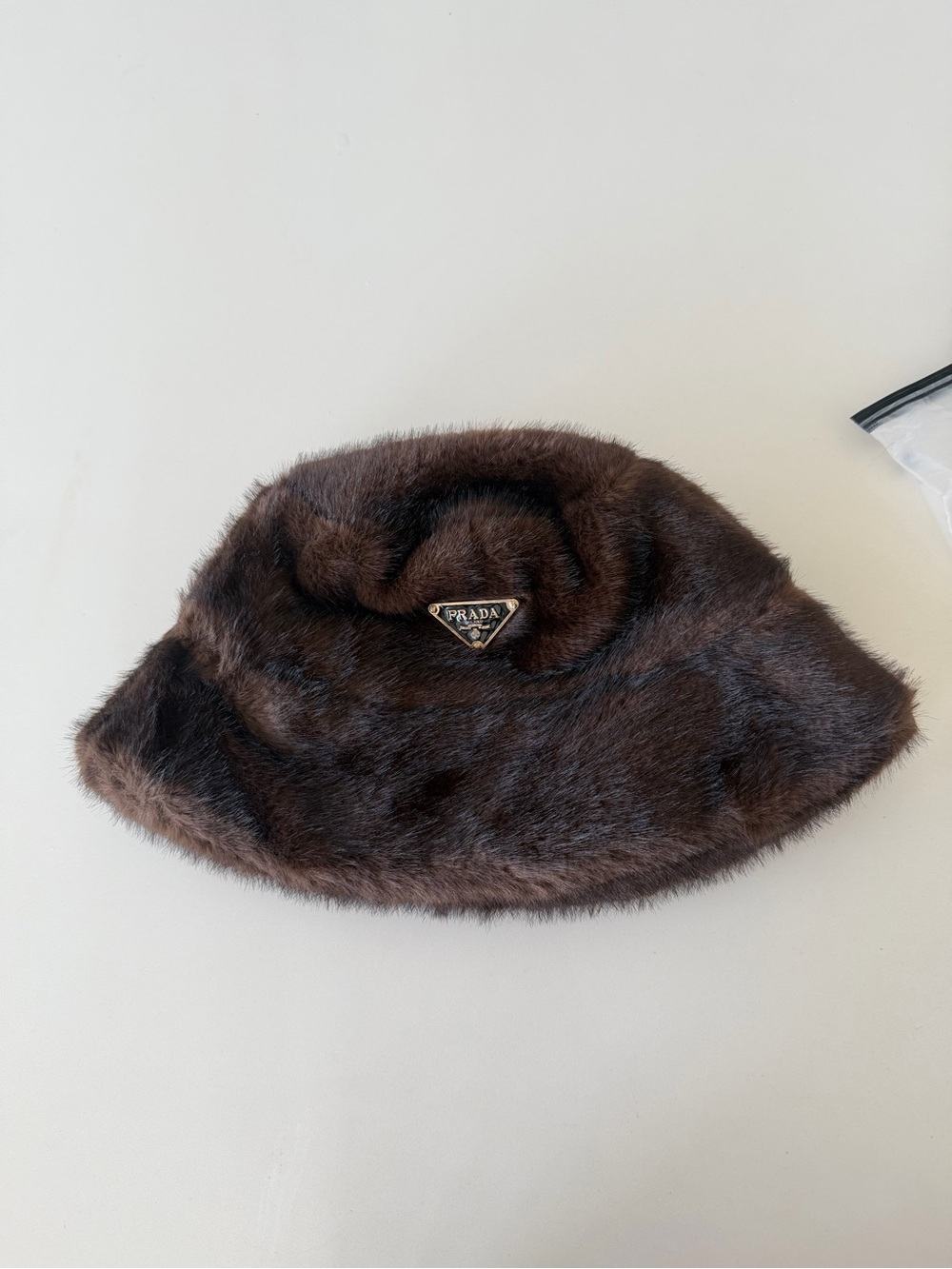 Prada Brown (synthetic) Faux Fur Bucket Hat - one size - new - no tags - Picture 16 of 16